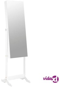 vidaXL Armadio Portagioie Specchio Autoportante Bianco 42x38x152 cm