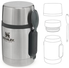 Borraccia termica argentata in acciaio inox 530 ml Adventure – Stanley
