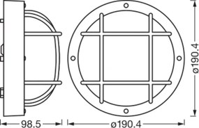 Osram - Lampada da parete per esterni BULKHEAD 1xE27/10W/230V Ø 19 cm IP54 bianca