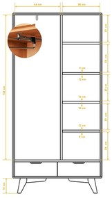Armadio in rovere 90x180 cm Greg - The Beds