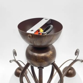 Brilagi - Lampadario a plafone LED ANTICO 5xE27/60W/230V patina di bronzo