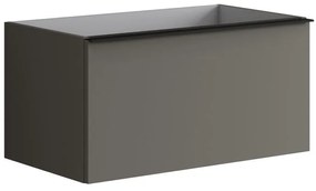 Mobile da bagno sospeso sotto lavabo L 80 x H 40 x P 45.5 cm grigio laccato opaco, 1 cassetto Pixel plain