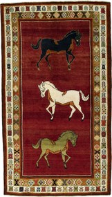 Gabbeh Tappeto 290 x 160 Rosso (Iran) Annodato A Mano