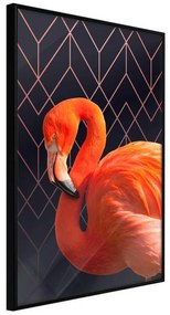 Poster  Orange Flamingo  Cornice Quadri Cornice nera, Larghezza x Altezza Home decor 40x60