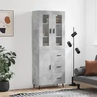 Credenza Grigio Cemento 69,5x34x180 cm in Legno Multistrato 3198485