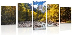 Quadri 5 pezzi – Paesaggio montano pittoresco