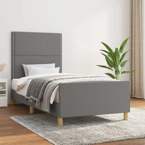 Giroletto Senza Materasso Grigio Scuro 90x200 Cm Tessuto /