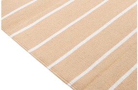 Tappeto rettangolare rigato beige e bianco 60 x 180 cm LANZA