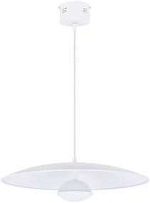 Lampadario LED bianco con paralume in metallo Lund – Candellux Lighting
