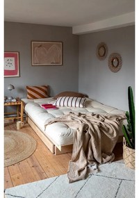 Letto matrimoniale in legno di pino con contenitore e griglia in colore naturale 160x200 cm Kanso - Karup Design