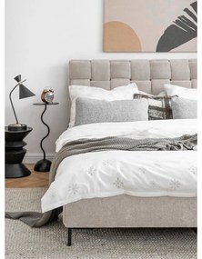 Letto matrimoniale imbottito beige con rete inclusa 180x200 cm Eve – Miuform