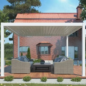 Pergola motorizzata BIOCLIMATICA in alluminio struttura bianco L 400 x P 300 x H 250 cm