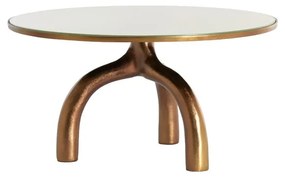Tavolino rotondo in vetro bronzo e beige ø 76 cm Mello - Light &amp; Living