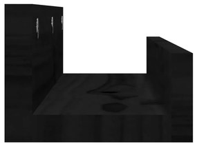 Mensole da parete 2 pz nero 50x12x9cm in legno massello di pino