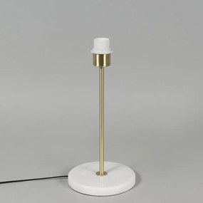 Lampada da tavolo retrò in ottone con paralume plissé bianco 25 cm - Kaso