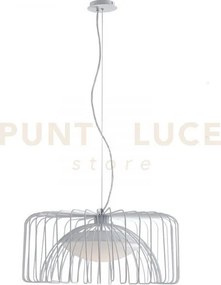 Lampadario a sospensione led cougar in metallo bianca 24w 2740lm 40...