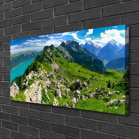 Quadro su tela Paesaggio della natura della montagna del prato 100x50 cm