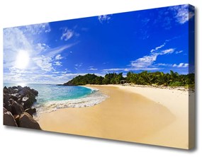 Quadro su tela Sole mare spiaggia paesaggio 100x50 cm