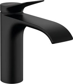 Rubinetto per lavabo a canna media getto cascata d'acqua Vivenis nero verniciato opaco HANSGROHE H 20.5 cm