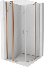 Mexen Mist cabina doccia semicircolare battente 80 x 80 cm, trasparente, rame spazzolato - 8A32-080-080-65-00