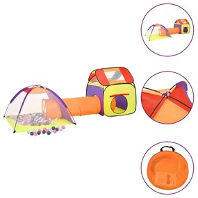 Tunnel e Tenda da Gioco per Bambini con 250 Palline Multicolore, Tenda da Gioco Bambini 250 Palline Multicolore 338x123x111 cm