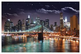 Stampa su tela Ny By Night, multicolore 95 x 145 cm