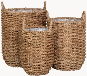 Set di 3 cestini in fibra naturale Hue