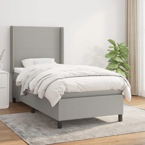 Giroletto A Molle Con Materasso Grigio Chiaro100x200 Cm Tessuto /