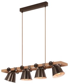 Briloner 4406-044 - Lampadario a sospensione con filo TALE 4xE27/40W/230V marrone