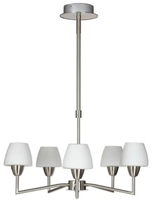Lampadario su asta TOGO 5xG9/40W/230V cromo satinato/bianco
