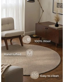 Tappeto rotondo beige in lana tessuto a mano ø 200 cm Eleni Light Beige – Hanse Home