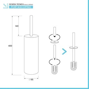 Set pattumiera 5lt a pedale e portascopino in acciaio bianco opaco Axin