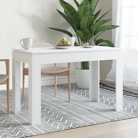Tavolo Da Pranzo Bianco 120x60x76 Cm İn Legno Multistrato /