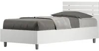 Letto Singolo 80x200 cm testata dritta con doghe Ankel - Senza rete,Bianco Frassino