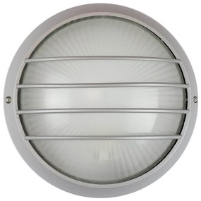 Plafoniera da Esterno E27 Grigia IP54 Ø258mm con Griglia Colore Grigio