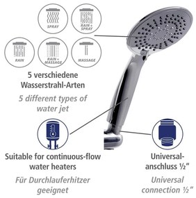 Set doccia in acciaio inox argento lucido 66 cm Young - Wenko