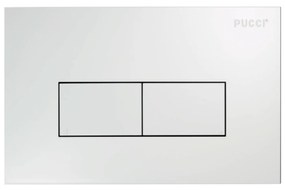 Placca Di Azionamento Doppio Pulsante Pucciplast "Eco Linea" Bianco Lucido
