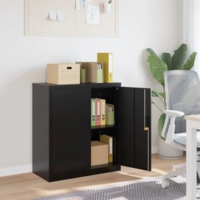 Armadio Classificatore Nero 79x40x90 Cm İn Acciaio /