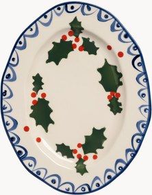 Piatto da portata natalizio dipinto a mano Holly