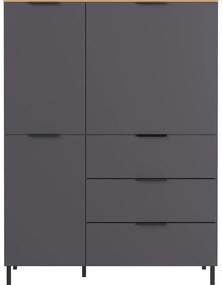 Cassettiera alta grigia in rovere 109x146 cm California - Germania