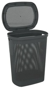 Portabiancheria con coperchio in plastica grigia scuro 58lt Kamala