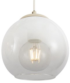 Lampada a sospensione Art Déco beige con vetro bianco 7 luci - Sandra