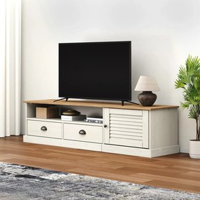 Mobile Porta Tv Vıgo Bianco 156x40x40 Cm Legno Massello Di Pino /