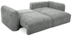 Divano angolare grigio allungabile/con contenitore (con penisola a destra/con chaise lounge) con rivestimento in ciniglia Mele – Makamii