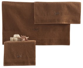 Set 3 asciugamani bagno cotone Wellness marrone