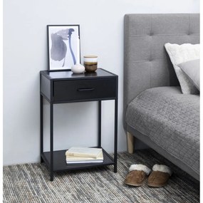 Comodino nero Seaford - Actona