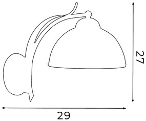 Applique KORFU 1xE27/60W/230V