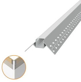 Profilo da Incasso per Cartongesso ad Angolo Esterno per strisce LED Selezionare la lunghezza 2 Metri