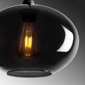 Lampadario nero con paralume in vetro ø 27 cm Smoked – Opviq lights