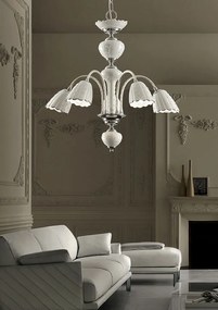 5-light chandelier Chrome and porcelain -800/5 - Euroluce - Arredoluce